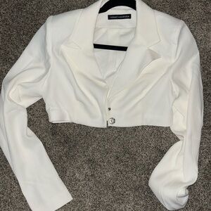Naked wardrobe white blazer top size small